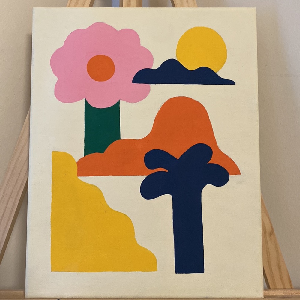Minimalistic abstract canvas painting